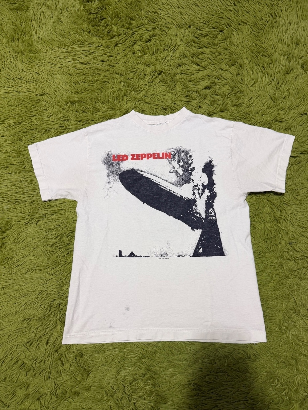 Vintage 90s Led Zeppelin Band T-shirt Size Medium White RARE